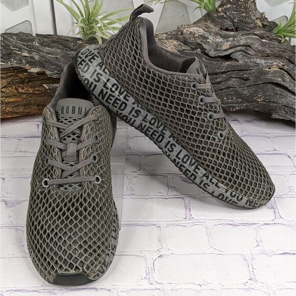 NOBULL WZEXOR All You Need Is Love Dark Grey Mesh Runners Sneakers - Picture 2 of 11